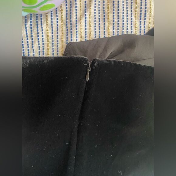 COS Womens Dress Sz 8  Black Velvet Boat Neck Long Sleeve Pockets Minimalist NWT - Picture 13 of 15